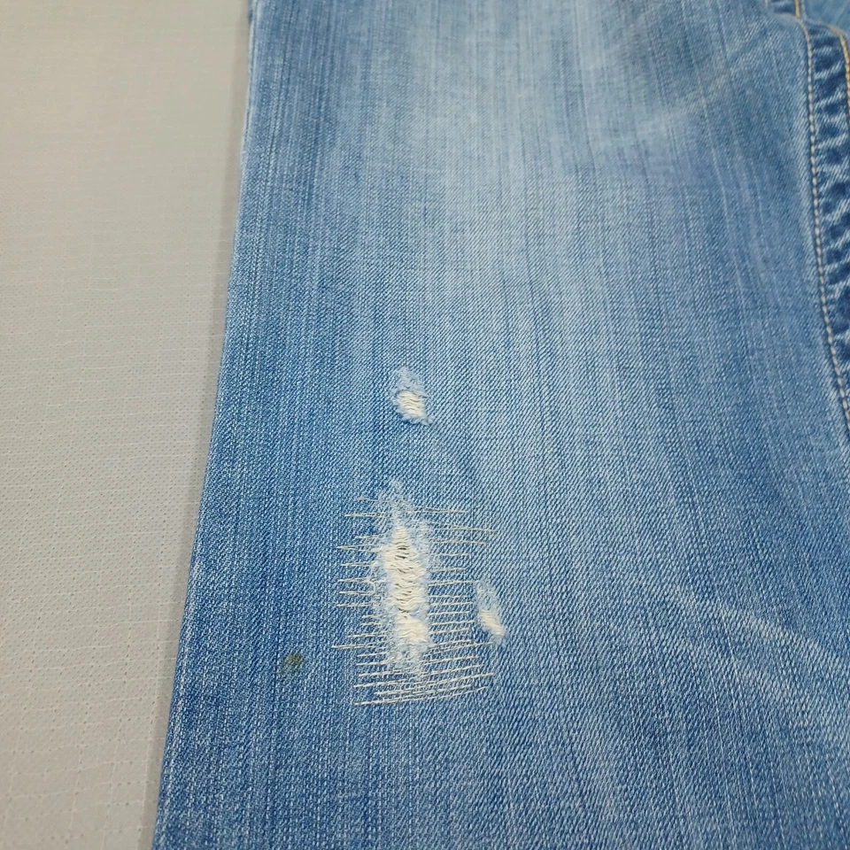 Rock Revival Jeans Men 36x34 Jimi Fleur-de-lis Distressed Straight Blue Stitched - Image 3 of 4