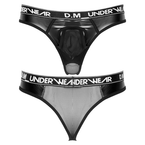 Slip uomo sexy pelle intimo wet look elastico in vita mutande lingerie - Foto 81 di 87