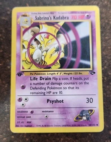 Sabrina's Kadabra 58/132 - 1st Edition Pokemon TCG - Gym Challenge - MP Cond