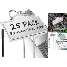 25Pack Garden Metal Plant Labels Weatherproof Stainless Steel 304 Garden Markers