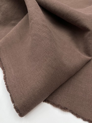 SOLBIATI Art Du Lin Linen Suiting Fabric Coffee BROWN Twisted Summertime 3.5m - Picture 9 of 20