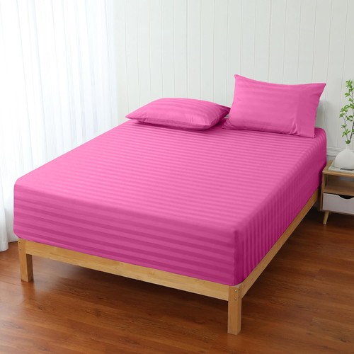 Stripe Extra Deep Fitted Sheet 400 Thread Count 100% Egyptian Fabric Double King - Picture 48 of 57
