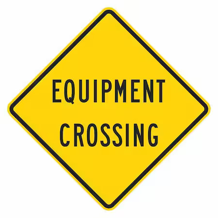 Lyle T1-1573-Hi_12X12 Equipment Crossing Traffic Sign, 12 In H, 12 In W,
