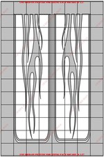 SLT1601W Flame Stripes 1/24th Scale Water Based Vinyl Masking/ Stencil Kit