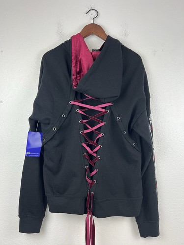 Interview with the Vampire Warner Bros Lace Up Coffin Velvet Hoodie LARGE Goth - Picture 2 of 9