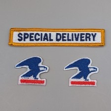 Lot 3 Vintage USPS Special Delivery Eagle Patch Iron On Sew On Obsolete