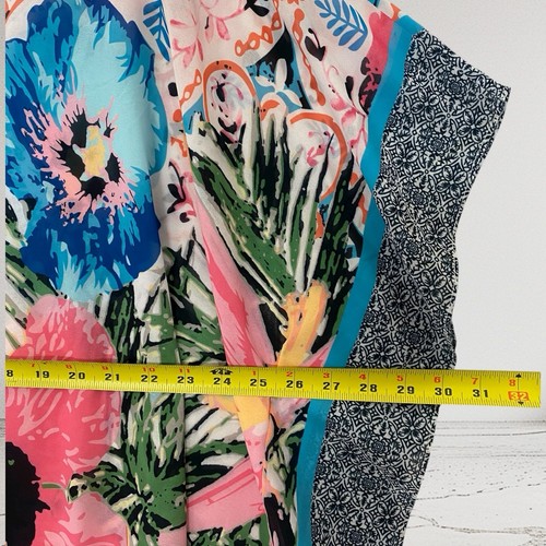 Chico’s Women’s Floral Poncho Top Size L XL Lightweight V Neck Tropical Chic $99 - Picture 17 of 17