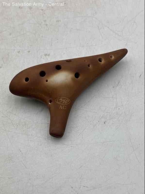 Brown Ceramic Xun Flute Musical Instrument Wind & Woodwinds Ocarina With Case