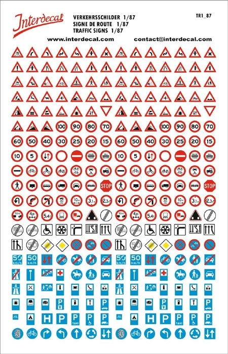 Signalisation routière 01 DE 1/87 Décalcomanies 175x115mm INTERDECAL