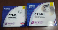 NEW 25 Pack CD-R 52X 700MB/80MIN Blank Discs, Jewel Cases, Office Depot Lot
