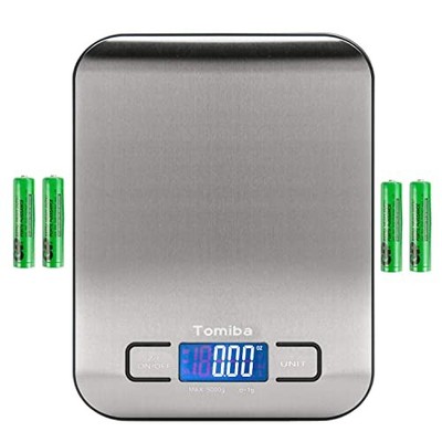 Digital Kitchen Food Scale 11 lb Grams and Ounces Small Stainless Steel 