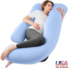 U Shaped Pregnancy Pillow Full Body Support W/ Ultra Soft Removable Cover New