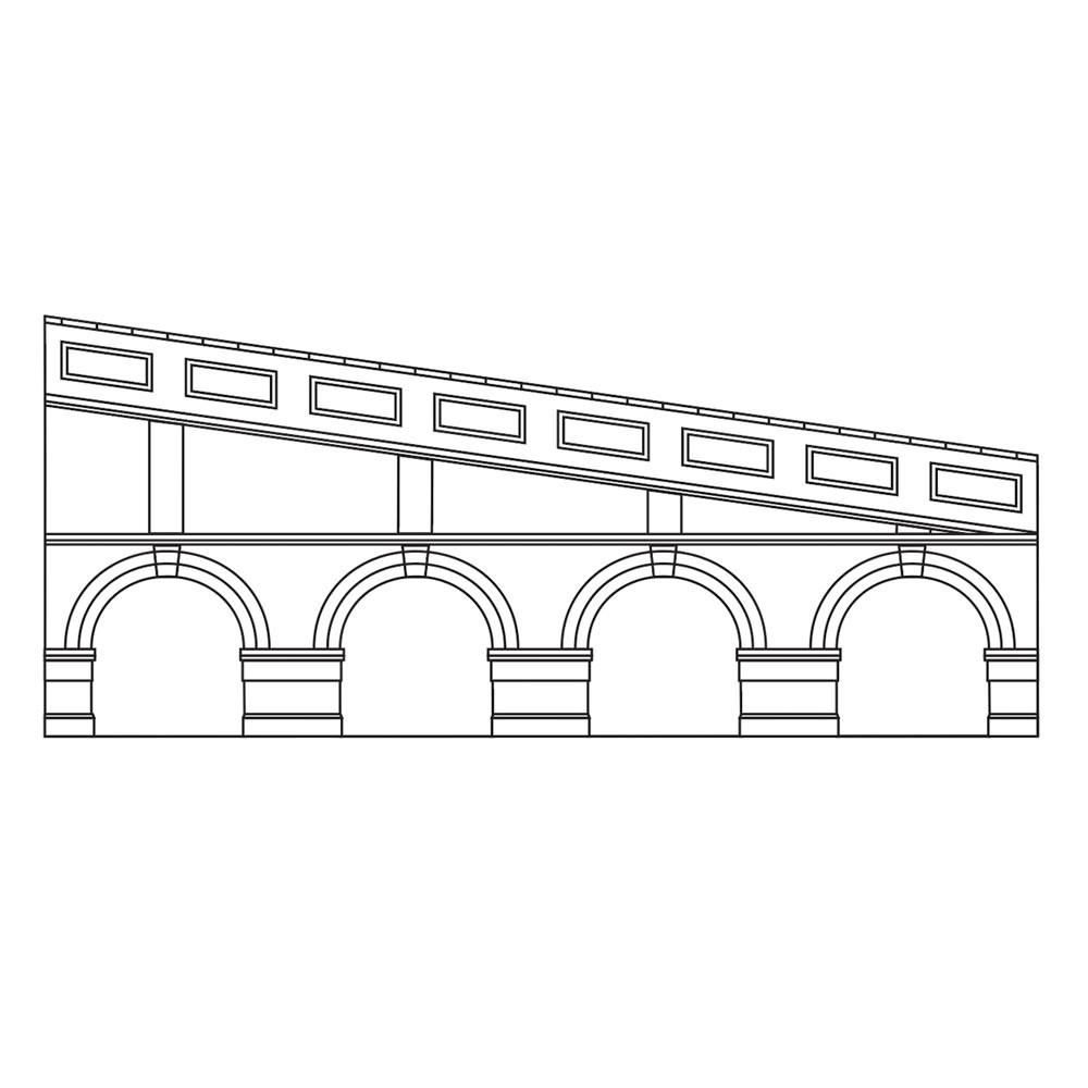 Hornby R7387 Skaledale Mid Stepped Arched Retaining Walls (Pk2) Engineers Blue B - Image 4