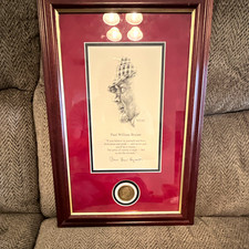 ALABAMA football Paul Bear Bryant framed quot...