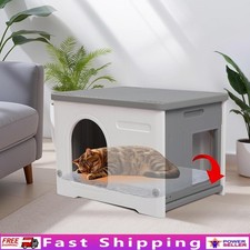 Spacious Weatherproof Outdoor Cat House W/ Escape Door  Easy Assembly New