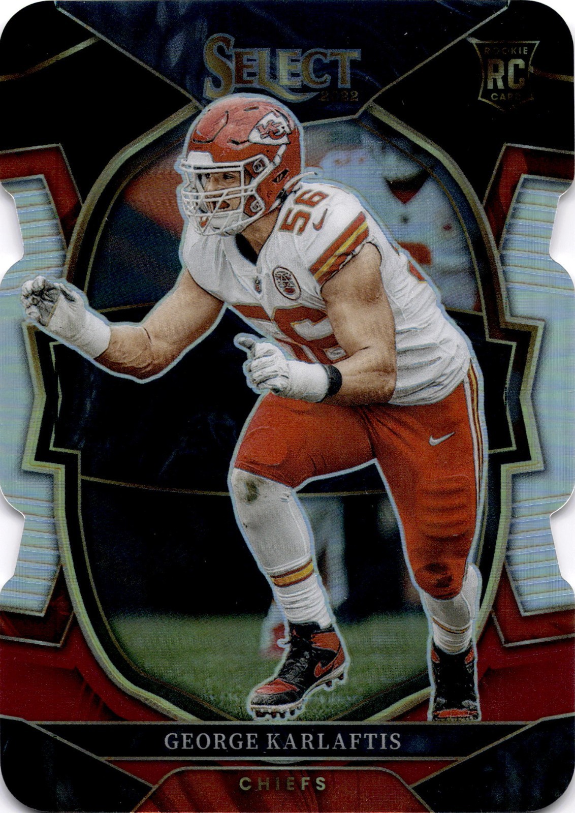 2022 Panini Select Concourse George Karlaftis #22 Black & Red Prizm Die-Cut (RC)