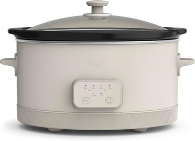 bella Programmable Slow Cooker 6 Qt Ceramic Oatmilk