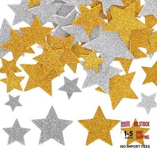 300 PCS Glitter Foam Stickers Gold Silver Foam Star Stickers Self Adhesive