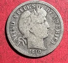 1910D US Barber SILVER Dime "Denver" Mint! VG! Old US Coin!