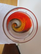 Vintage Kosta Boda Art Glass Vase Kjell Engman Multicolor 10.5'' Tall Twister VG