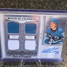 Upper Deck The Cup Foundations Macklin Celebrini Sharks Jersey Autograph 08/15