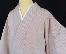 Rare Long Waterfall Striped Kimono 100 Silk for 161cm Japan