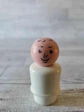 Vintage Fisher Price little people white doctor dentist barber man Village 1970s