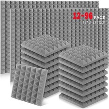 12 96 Pack-12 x 12 x 2 Inches Pyramid Designed Acoustic Foam Panels Sound Proof