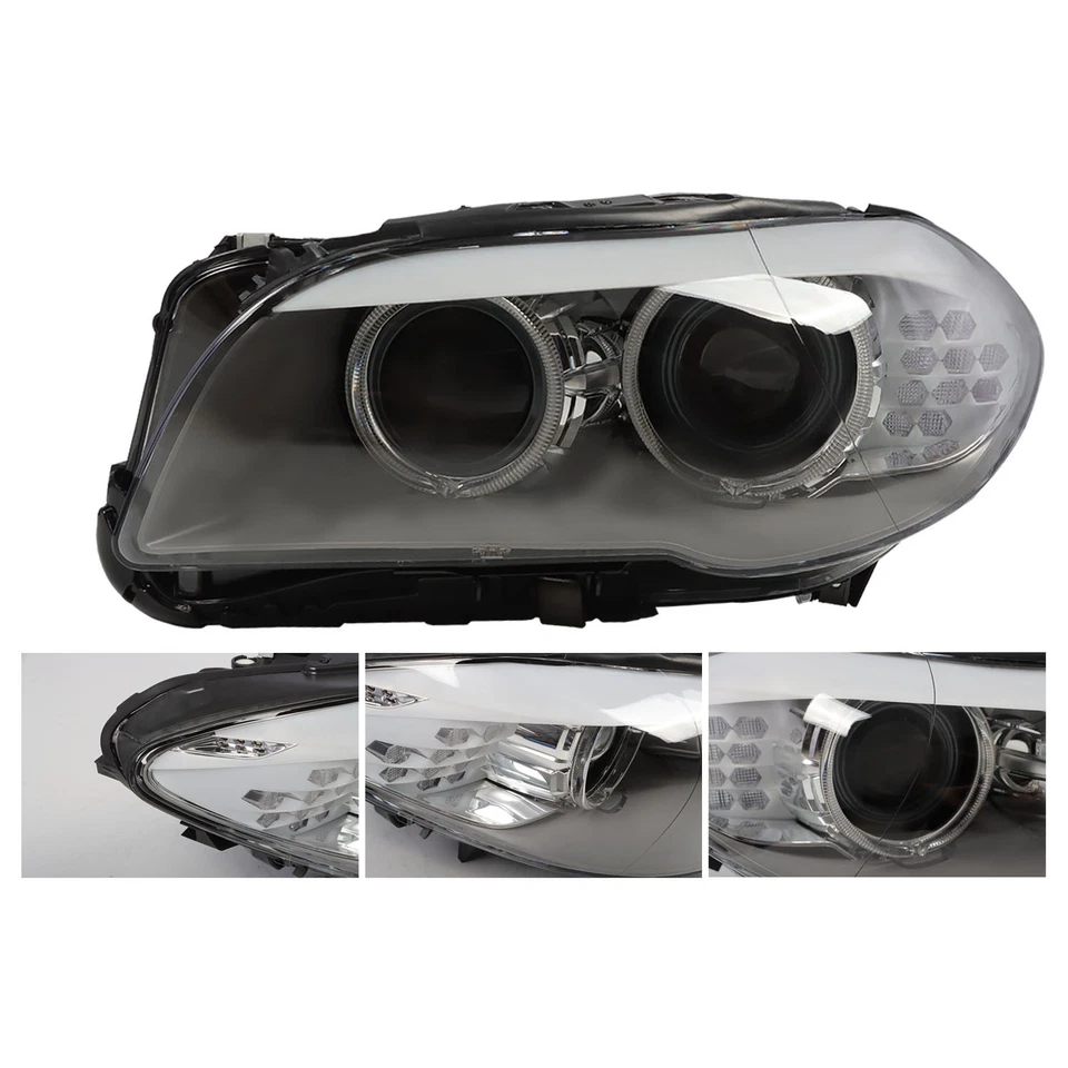 氙气车头灯一对适用于 2011 - 2013 宝马 5 系列 F10 550i 535i 528i LH+RH 侧面 — 第 3/4 张图片