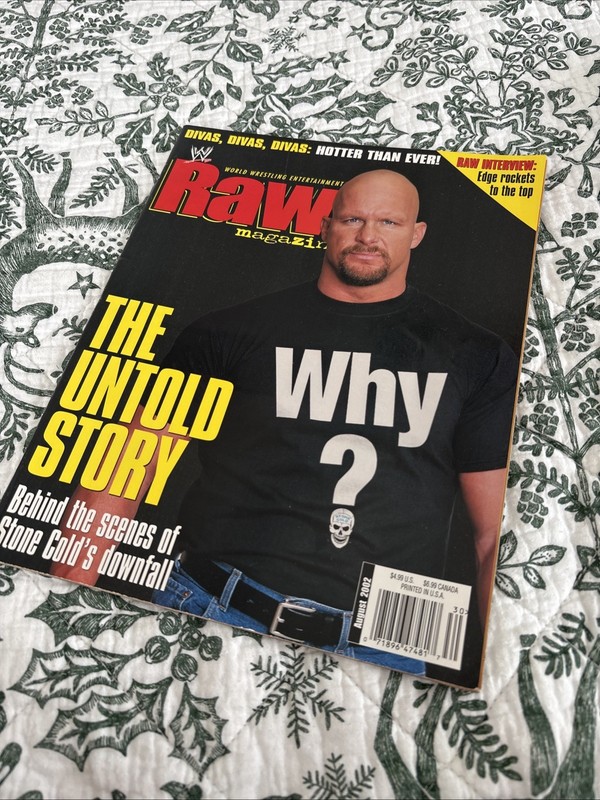 WWE Raw Magazine August 2002 Stone Cold Steve Austin, Divas POSTER  Wwf