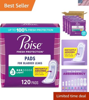 Poise Incontinence Pads & Postpartum Incontinence Pads, 3 Drop Light Absorben...