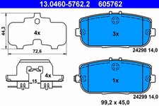 BREMSBELAGSATZ FÜR MAZDA MX-5 III (NC), MAZDA MX-5 IV (ND ) - ATE 13.0460-5762.2