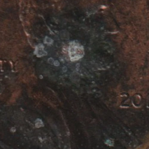 2011 Lincoln Shield Penny 1C One Cent No Mint Mark Plating Blister Error Coin - Image 2 of 3