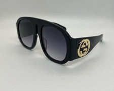 GUCCI GG0152S Black Gray Lenses Women's Oversized Rare Sunglasses Authentic New