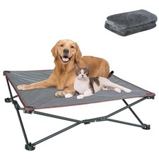Raised Outdoor Dog Bed - 36 x 36 x 10-inch 36.0"L x 36.0"W x 10.0"Th Grey