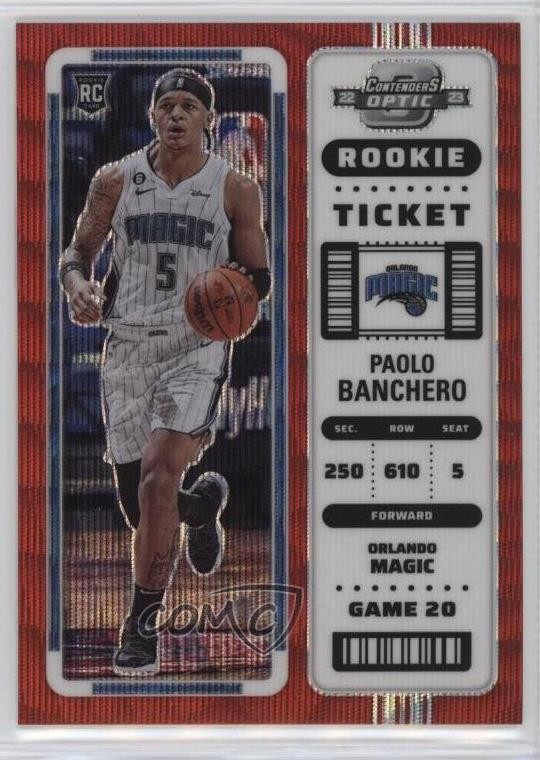 2022 Panini Contenders Optic Rookies Asia Red Wave Prizm Paolo Banchero RC 17r4