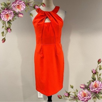Sharagano Elegant blood Orange Sleeveless Dress business style size 4