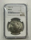 1923 Peace Silver Dollar MS62 NGC Brilliant U.S. $1 Coin