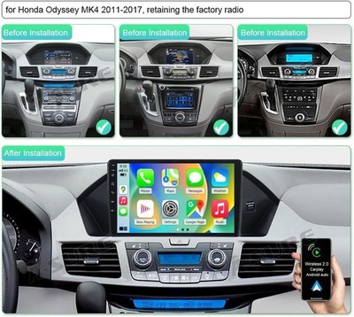 For 2011-2017 Honda Odyssey Carplay Radio Stereo EQ Cam FM RDS
