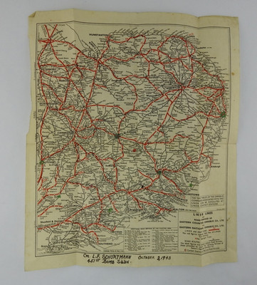 Vintage 1943 LNER Lines Map Military England WWII Named Soldier Railway Bus