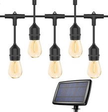 Catena Luminosa Led 10m con 10 Lampadine Luce Calda Esterne con Pannello Solare