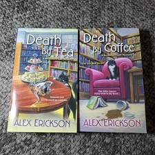 Death By Coffee Tea Alex Erickson 2 Cozy Mystery Paperback Book Lot