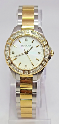 98R236 Bulova Ladies Two Tone Stainless Steel and Diamond  display picture 2
