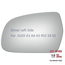 Side Mirror Glass fit for Audi A3 A4 A5 Quattro, Driver Left Side Mirror Glass