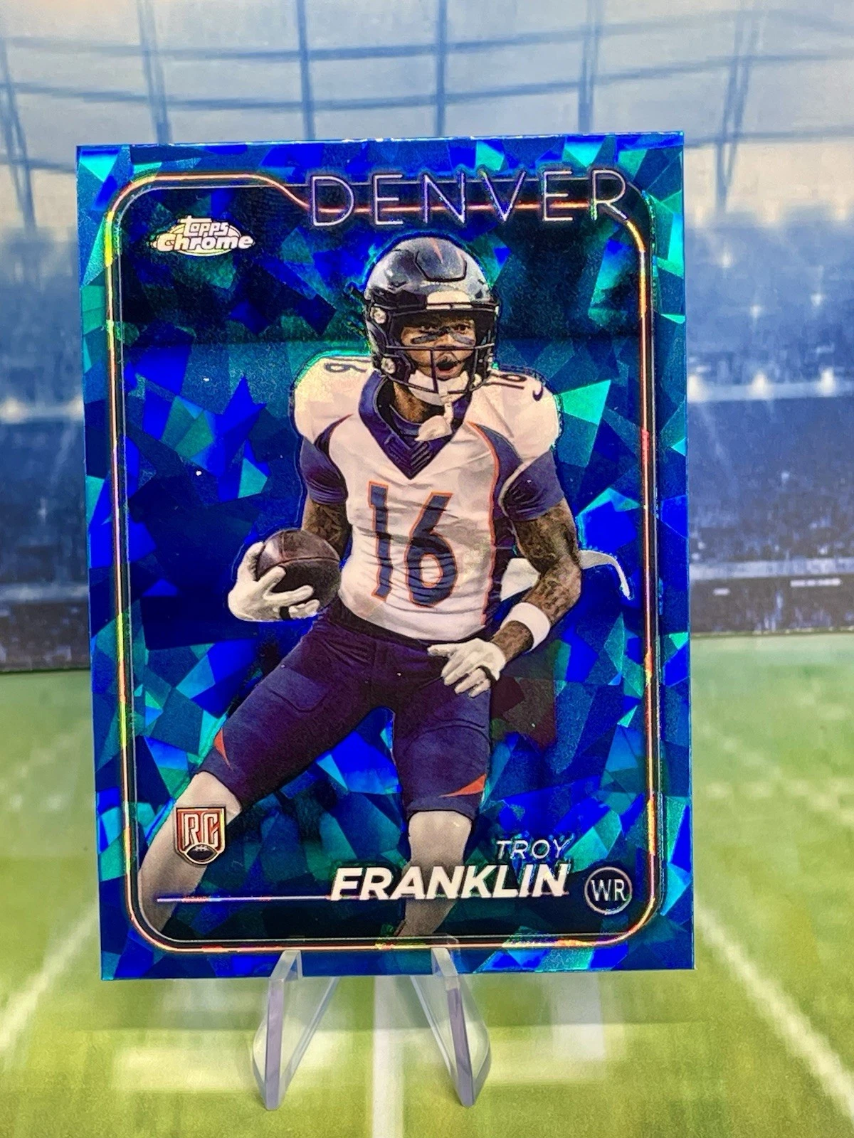 2024 Topps Chrome Sapphire Troy Franklin Rookie RC #215 Denver Broncos