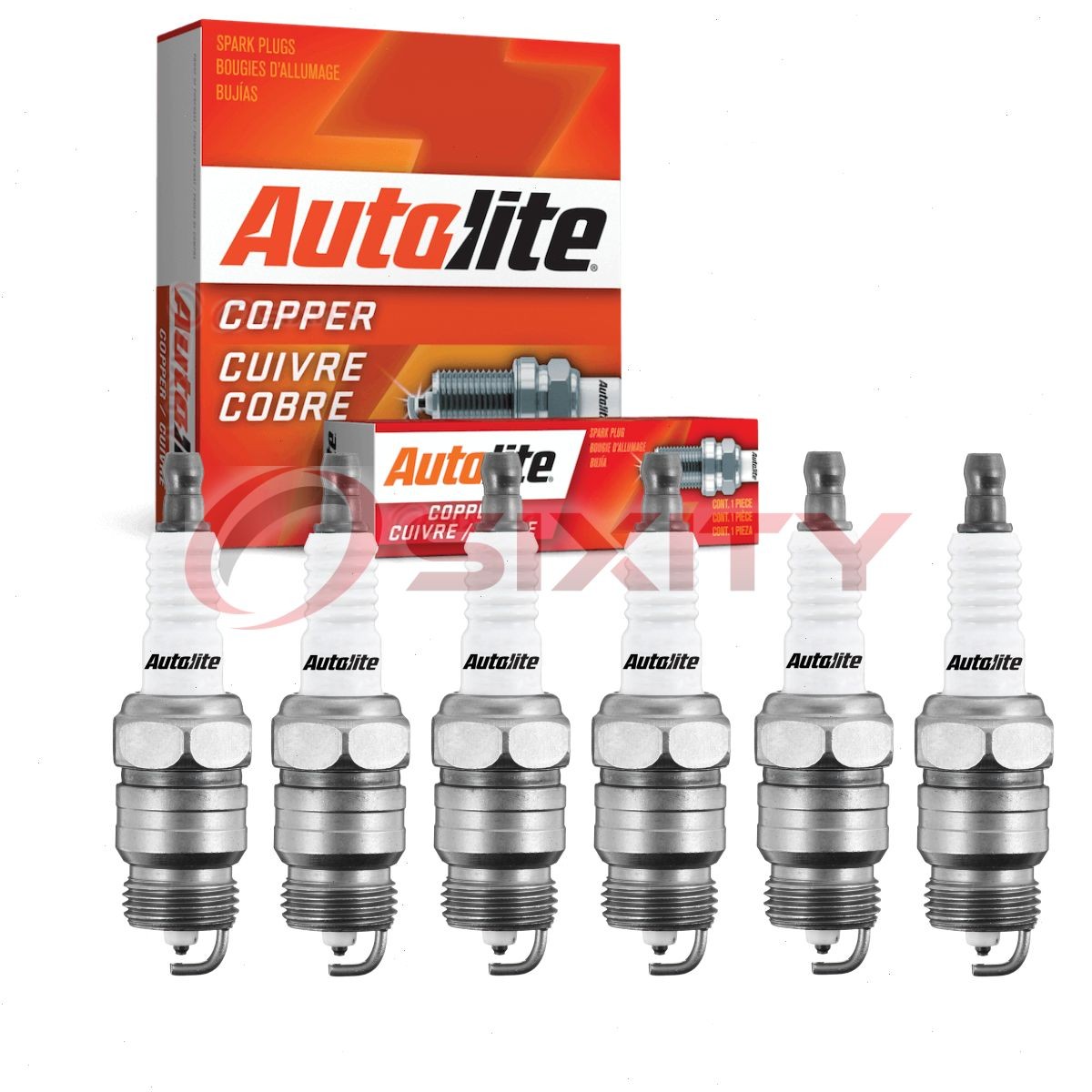 6 pc Autolite Copper Core Spark Plugs for 1966-1967 Mercury Voyager 2.8L jn