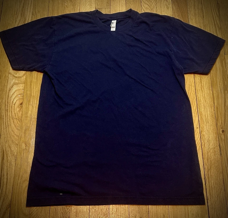 American Apparel 50/50 T-Shirt  3-Pack Heather Charcoal, Navy & Red Size Large - Image 2 of 4