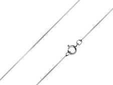 Image of 9ct White Gold Necklace Chain Curb Diamond Cut Polished 16in-20in Made in Italy