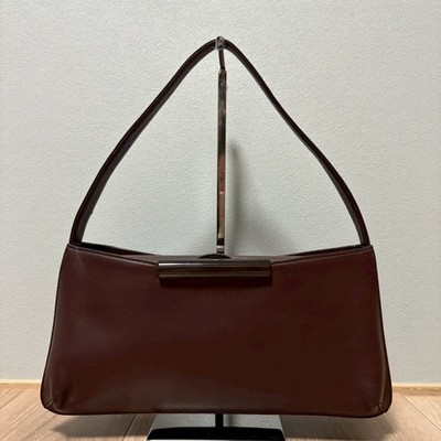 Y2K Vintage GIVENCHY Brown Leather Shoulder Bag Handbag Minimalist