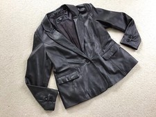 Joanna Hope Black Leather Ladies Jacket Size 14